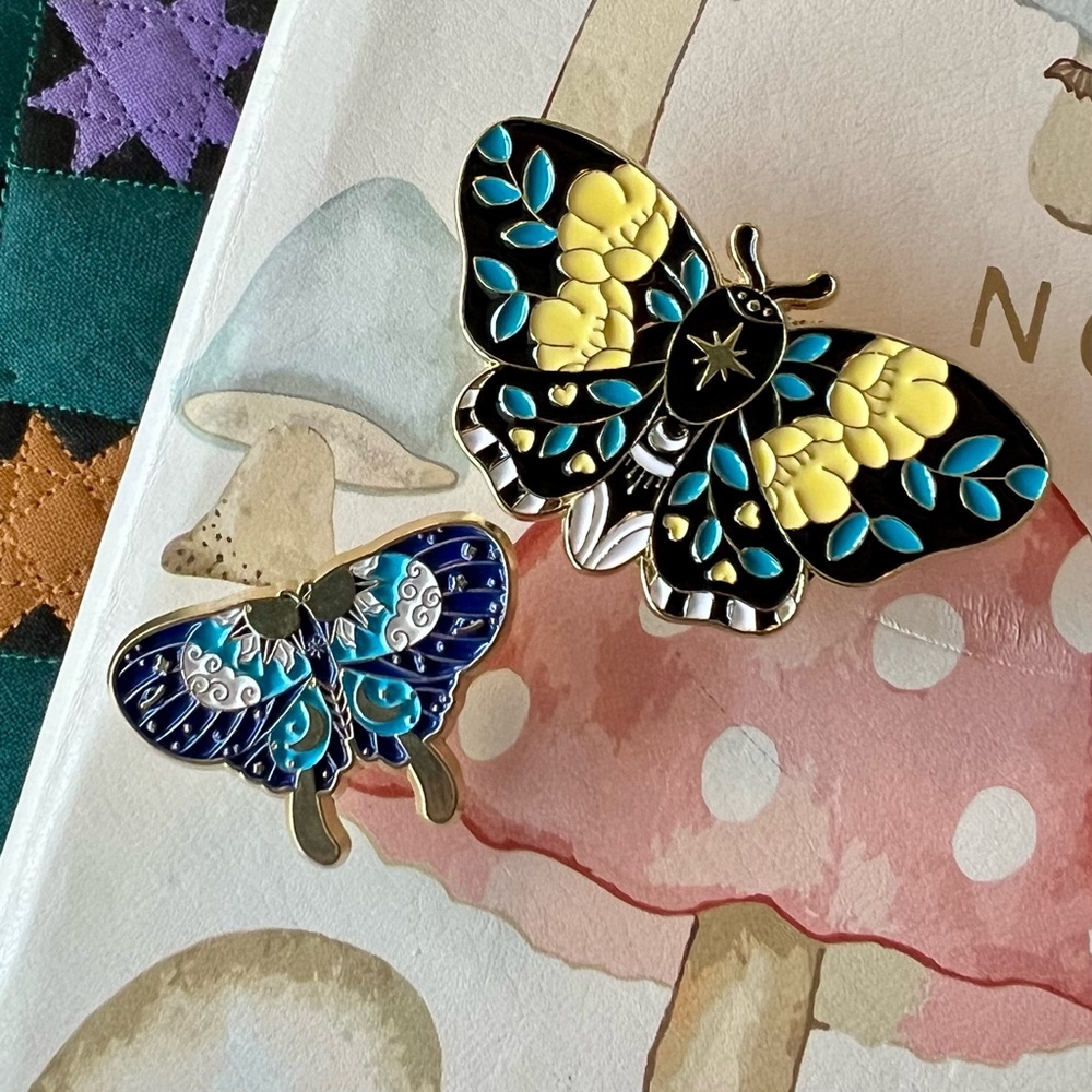 Gleam & Gild Charming Whimsical Cottagecore Colorful Butterfly Brooch Set